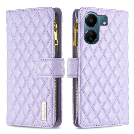 Diamond Lattice Zipper Wallet Leather Flip Phone Case, For Xiaomi Redmi K70E, For Xiaomi Redmi 13C, For Xiaomi 13T / 13T Pro / Redmi K60 Ultra, For Xiaomi Redmi K70 / K70 Pro
