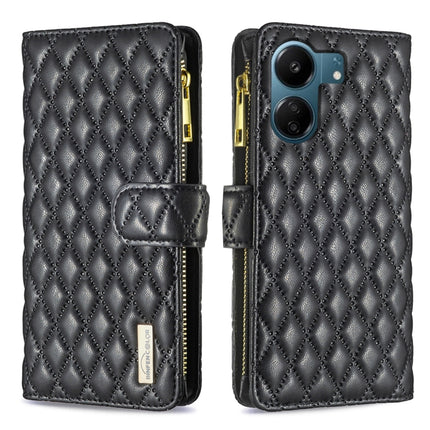 Diamond Lattice Zipper Wallet Leather Flip Phone Case, For Xiaomi Redmi K70E, For Xiaomi Redmi 13C, For Xiaomi 13T / 13T Pro / Redmi K60 Ultra, For Xiaomi Redmi K70 / K70 Pro