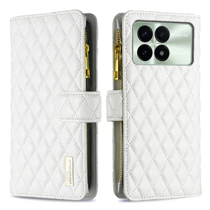 Diamond Lattice Zipper Wallet Leather Flip Phone Case, For Xiaomi Redmi K70E, For Xiaomi Redmi 13C, For Xiaomi 13T / 13T Pro / Redmi K60 Ultra, For Xiaomi Redmi K70 / K70 Pro