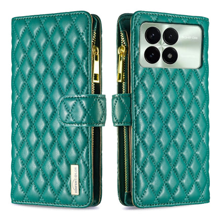 Diamond Lattice Zipper Wallet Leather Flip Phone Case, For Xiaomi Redmi K70E, For Xiaomi Redmi 13C, For Xiaomi 13T / 13T Pro / Redmi K60 Ultra, For Xiaomi Redmi K70 / K70 Pro
