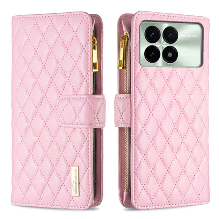Diamond Lattice Zipper Wallet Leather Flip Phone Case, For Xiaomi Redmi K70E, For Xiaomi Redmi 13C, For Xiaomi 13T / 13T Pro / Redmi K60 Ultra, For Xiaomi Redmi K70 / K70 Pro