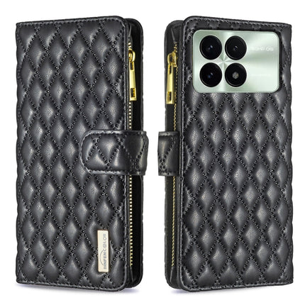 Diamond Lattice Zipper Wallet Leather Flip Phone Case, For Xiaomi Redmi K70E, For Xiaomi Redmi 13C, For Xiaomi 13T / 13T Pro / Redmi K60 Ultra, For Xiaomi Redmi K70 / K70 Pro