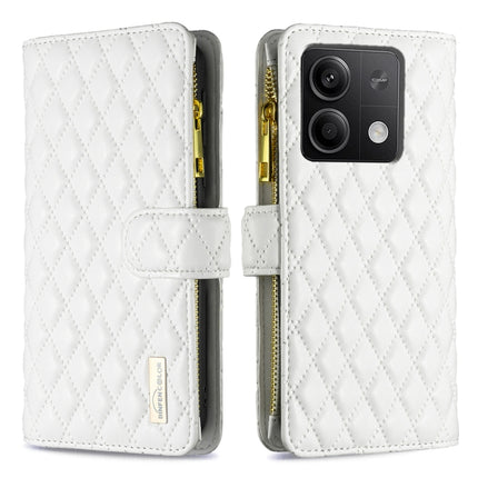 Diamond Lattice Zipper Wallet Leather Flip Phone Case, For Xiaomi Redmi Note 13 Pro 4G Global, For Xiaomi Poco M6 Pro 4G, For Xiaomi Redmi A3, For Xiaomi Redmi Note 13 4G Global
