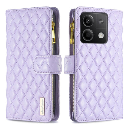 Diamond Lattice Zipper Wallet Leather Flip Phone Case, For Xiaomi Redmi Note 13 Pro 4G Global, For Xiaomi Poco M6 Pro 4G, For Xiaomi Redmi A3, For Xiaomi Redmi Note 13 4G Global