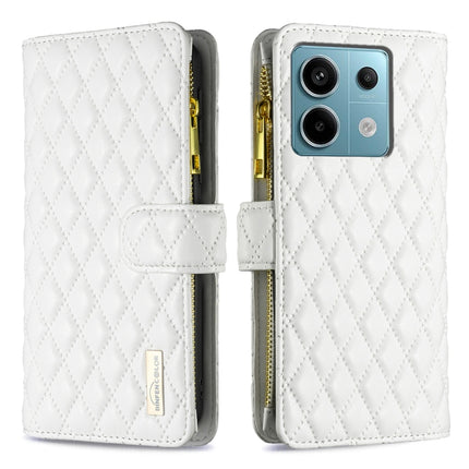 Diamond Lattice Zipper Wallet Leather Flip Phone Case, For Xiaomi Redmi Note 13 Pro 4G Global, For Xiaomi Poco M6 Pro 4G, For Xiaomi Redmi A3, For Xiaomi Redmi Note 13 4G Global