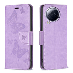 Two Butterflies Embossing Leather Phone Case, For Xiaomi Civi 3 5G