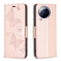 Two Butterflies Embossing Leather Phone Case, For Xiaomi Civi 3 5G