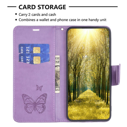 Two Butterflies Embossing Leather Phone Case, For Xiaomi Redmi Note 13 Pro 4G Global, For Xiaomi Poco M6 Pro 4G, For Xiaomi Redmi Note 13 4G Global, For Xiaomi Redmi Note 13
