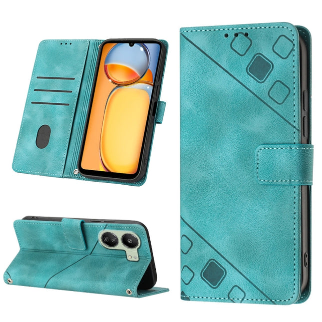 Skin Feel Embossed Leather Phone Case, For Xiaomi Redmi 13C, For Xiaomi Redmi Note 13 Pro+ 5G, For Xiaomi Redmi Note 13 Pro 5G Global, For Xiaomi Poco M6 Pro 5G / Redmi 12 4G / 5G