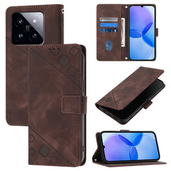 Skin Feel Embossed Leather Phone Case, For Xiaomi Redmi Note 13 4G Global, For Xiaomi Redmi K70E, For Xiaomi Poco X6 Pro, For Xiaomi 14 Ultra, For Xiaomi 14 Pro