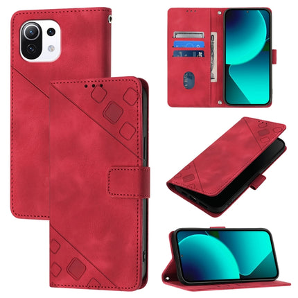 Skin Feel Embossed Leather Phone Case, For Xiaomi Poco F3 / Redmi K40 / K40 Pro, For Xiaomi Poco X3 / Poco X3 Pro, For Xiaomi Mi 11 Lite / Mi 11 Lite 5G, For Xiaomi Mi 11 Ultra