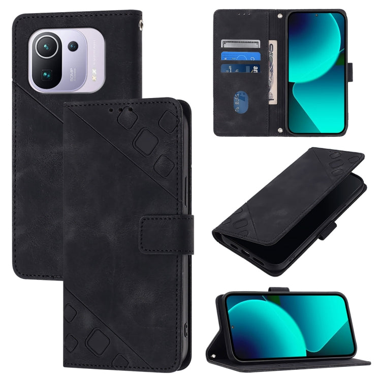 Skin Feel Embossed Leather Phone Case