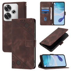 Skin Feel Embossed Leather Phone Case, For Xiaomi Poco F6, For Xiaomi Poco M6 Pro 4G, For Xiaomi Poco X6 Neo 5G Global, For Xiaomi Redmi A3, For Xiaomi Redmi Note 13 Pro 4G Global