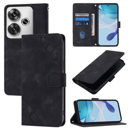 Skin Feel Embossed Leather Phone Case, For Xiaomi Poco F6, For Xiaomi Poco M6 Pro 4G, For Xiaomi Poco X6 Neo 5G Global, For Xiaomi Redmi A3