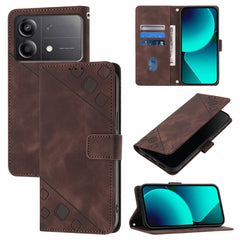 Skin Feel Embossed Leather Phone Case, For Xiaomi Poco F6, For Xiaomi Poco M6 Pro 4G, For Xiaomi Poco X6 Neo 5G Global, For Xiaomi Redmi A3, For Xiaomi Redmi Note 13 Pro 4G Global