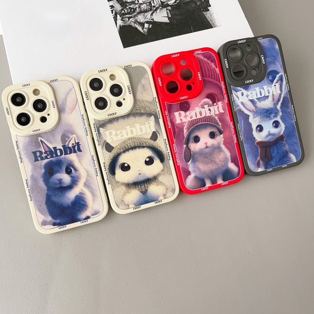 Liquid Silicone Oil Painting Rabbit Phone Case, For iPhone X / XS, For iPhone XR, For iPhone XS Max