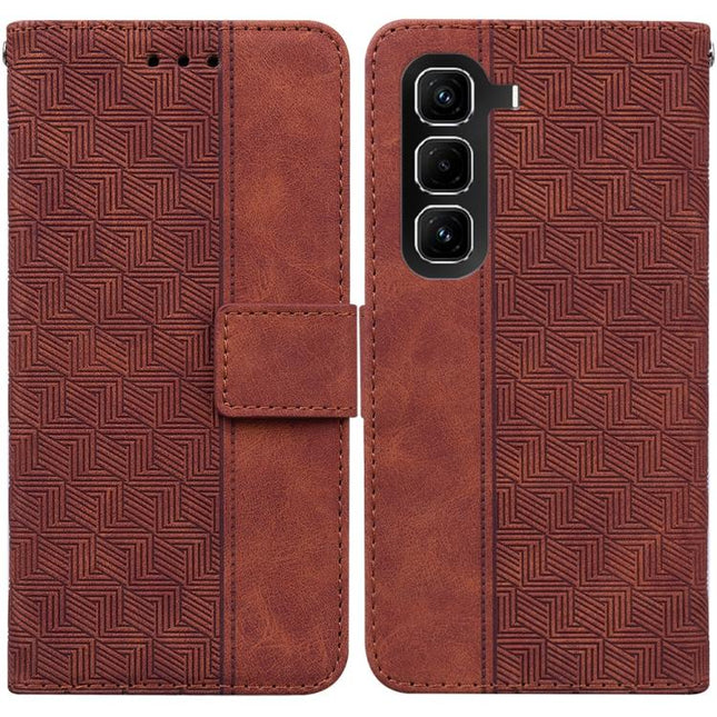 Geometric Embossed Leather Phone Case, For Infinix Hot 50 Pro+ 4G, For Infinix Hot 50 4G, For Infinix Hot 50 5G, For Infinix Zero 40 4G / 5G