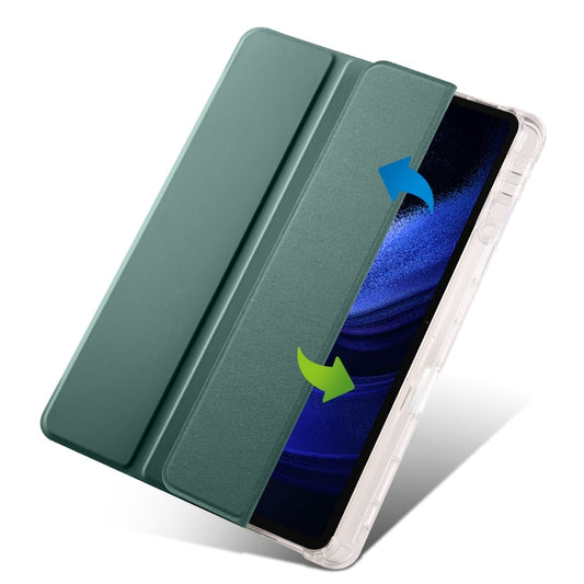 3-fold Clear TPU Smart Leather Tablet Case with Pen Slot, For Xiaomi Pad 7 / 7 Pro, For Xiaomi Redmi Pad Pro 12.1