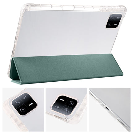3-fold Clear TPU Smart Leather Tablet Case with Pen Slot, For Xiaomi Pad 7 / 7 Pro, For Xiaomi Redmi Pad Pro 12.1