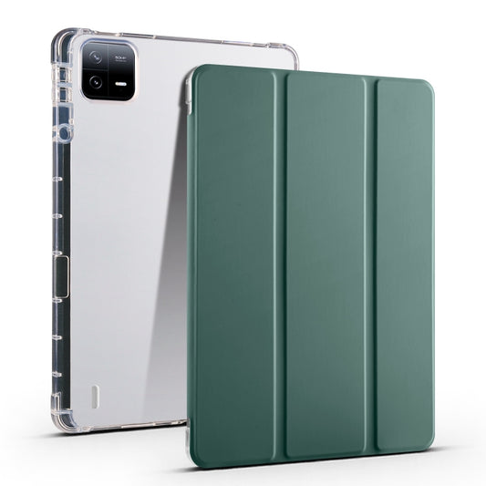 3-fold Clear TPU Smart Leather Tablet Case with Pen Slot, For Xiaomi Pad 7 / 7 Pro, For Xiaomi Redmi Pad Pro 12.1