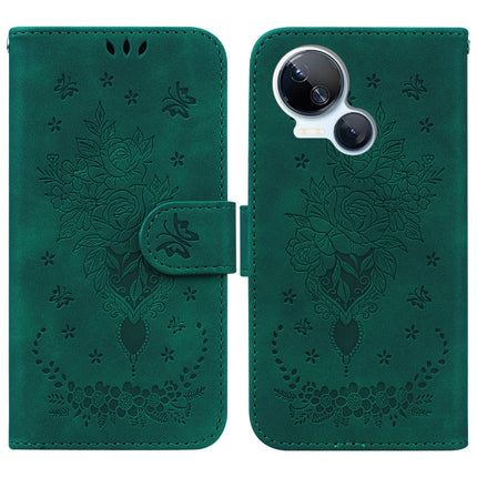 Butterfly Rose Embossed Leather Phone Case, For Tecno Camon 20 Pro 4G, For Tecno Pova 5, For Tecno Spark 10 5G, For Tecno Spark 10 Pro
