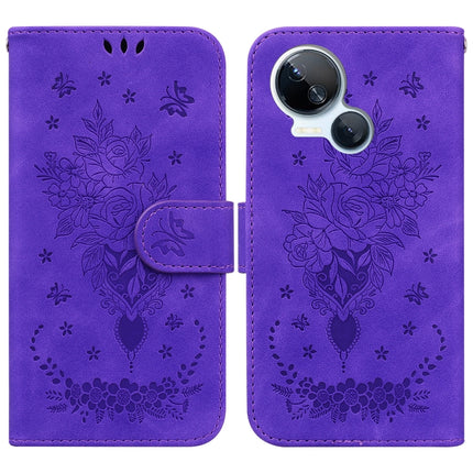 Butterfly Rose Embossed Leather Phone Case, For Tecno Camon 20 Pro 4G, For Tecno Pova 5, For Tecno Spark 10 5G, For Tecno Spark 10 Pro