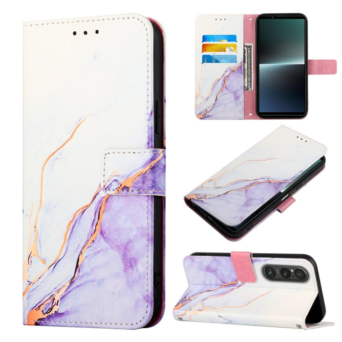 PT003 Marble Pattern Flip Leather Phone Case, For Sony Xperia 1 V, For Sony Xperia 10 V, For Sony Xperia 10 IV
