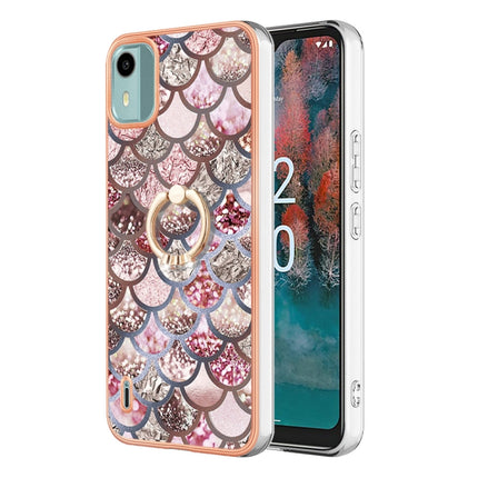 Electroplating IMD TPU Phone Case with Ring, For Nokia C12, For Nokia C31