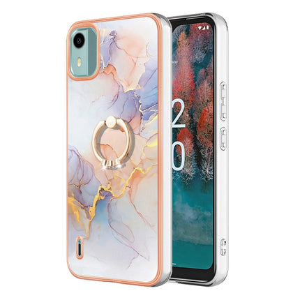 Electroplating IMD TPU Phone Case with Ring, For Nokia C12, For Nokia C31