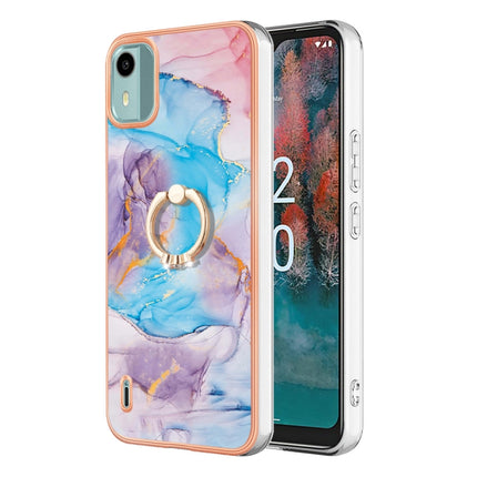 Electroplating IMD TPU Phone Case with Ring, For Nokia C12, For Nokia C31