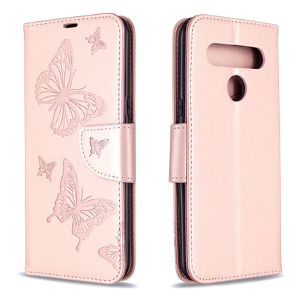 Two Butterflies Embossing Pattern Horizontal Flip Leather Case with Holder & Card Slot & Wallet & Lanyard, For LG K61, For Nokia 1.3, For Samsung Galaxy A31