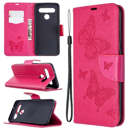 Two Butterflies Embossing Pattern Horizontal Flip Leather Case with Holder & Card Slot & Wallet & Lanyard, For LG K61, For Nokia 1.3, For Samsung Galaxy A31