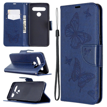 Two Butterflies Embossing Pattern Horizontal Flip Leather Case with Holder & Card Slot & Wallet & Lanyard, For LG K61, For Nokia 1.3, For Samsung Galaxy A31