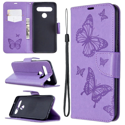 Two Butterflies Embossing Pattern Horizontal Flip Leather Case with Holder & Card Slot & Wallet & Lanyard, For LG K61, For Nokia 1.3, For Samsung Galaxy A31