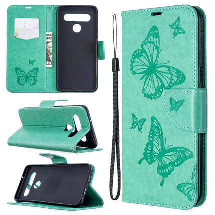 Two Butterflies Embossing Pattern Horizontal Flip Leather Case with Holder & Card Slot & Wallet & Lanyard, For LG K61, For Nokia 1.3, For Samsung Galaxy A31