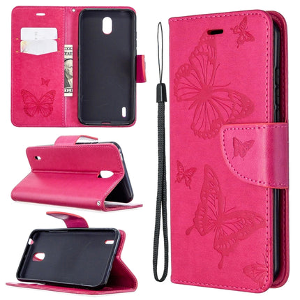 Two Butterflies Embossing Pattern Horizontal Flip Leather Case with Holder & Card Slot & Wallet & Lanyard, For LG K61, For Nokia 1.3, For Samsung Galaxy A31