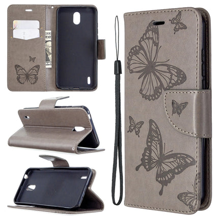 Two Butterflies Embossing Pattern Horizontal Flip Leather Case with Holder & Card Slot & Wallet & Lanyard, For LG K61, For Nokia 1.3, For Samsung Galaxy A31