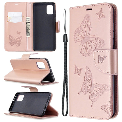 Two Butterflies Embossing Pattern Horizontal Flip Leather Case with Holder & Card Slot & Wallet & Lanyard, For LG K61, For Nokia 1.3, For Samsung Galaxy A31