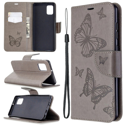 Two Butterflies Embossing Pattern Horizontal Flip Leather Case with Holder & Card Slot & Wallet & Lanyard, For LG K61, For Nokia 1.3, For Samsung Galaxy A31