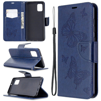Two Butterflies Embossing Pattern Horizontal Flip Leather Case with Holder & Card Slot & Wallet & Lanyard, For LG K61, For Nokia 1.3, For Samsung Galaxy A31
