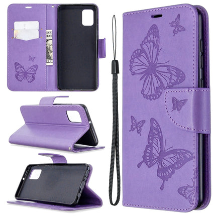 Two Butterflies Embossing Pattern Horizontal Flip Leather Case with Holder & Card Slot & Wallet & Lanyard, For LG K61, For Nokia 1.3, For Samsung Galaxy A31