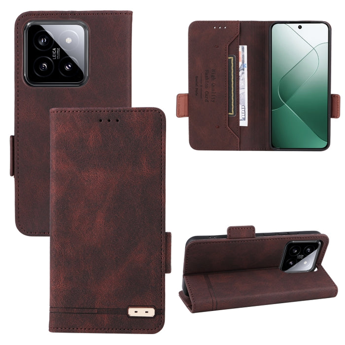 Magnetic Clasp Leather Phone Case, For Xiaomi 14, For Xiaomi Redmi Note 13 5G, For Xiaomi Redmi Note 13 4G, For Xiaomi Redmi 13C