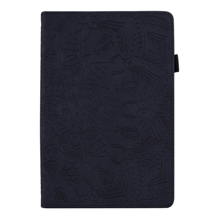 Calf Pattern Double Folding Design Embossed Leather Case with  Holder & Card Slots & Pen Slot &   Elastic Band, For Samsung Galaxy Tab S6 Lite