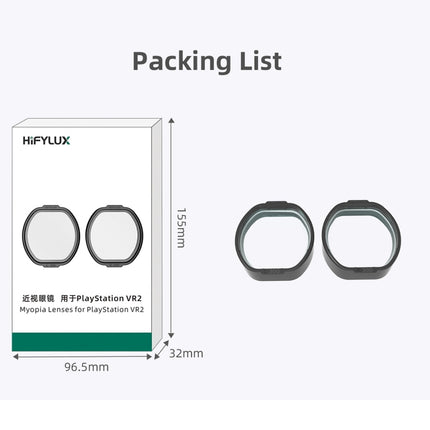 Hifylux Myopia Glasses Aspherical Resin Lens, For PlayStation VR2