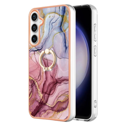 Electroplating Marble Dual-side IMD Phone Case with Ring, For Samsung Galaxy A25 5G, For Samsung Galaxy S23 FE 5G, For Samsung Galaxy A24 4G, For Samsung Galaxy A04e