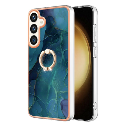 Electroplating Marble Dual-side IMD Phone Case with Ring, For Samsung Galaxy S24+ 5G, For Samsung Galaxy S24 5G, For Samsung Galaxy A05, For Samsung Galaxy A05s