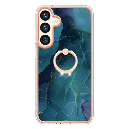 Electroplating Marble Dual-side IMD Phone Case with Ring, For Samsung Galaxy S24+ 5G, For Samsung Galaxy S24 5G, For Samsung Galaxy A05, For Samsung Galaxy A05s