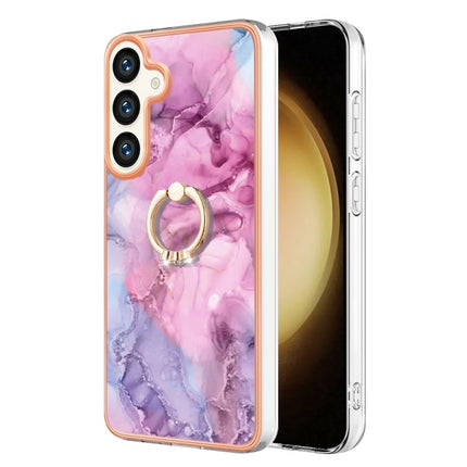 Electroplating Marble Dual-side IMD Phone Case with Ring, For Samsung Galaxy S24+ 5G, For Samsung Galaxy S24 5G, For Samsung Galaxy A05, For Samsung Galaxy A05s