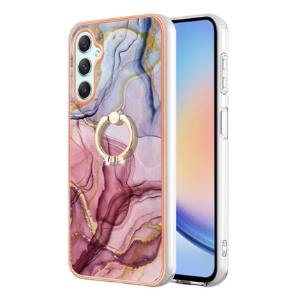 Electroplating Marble Dual-side IMD Phone Case with Ring, For Samsung Galaxy A25 5G, For Samsung Galaxy S23 FE 5G, For Samsung Galaxy A24 4G, For Samsung Galaxy A04e