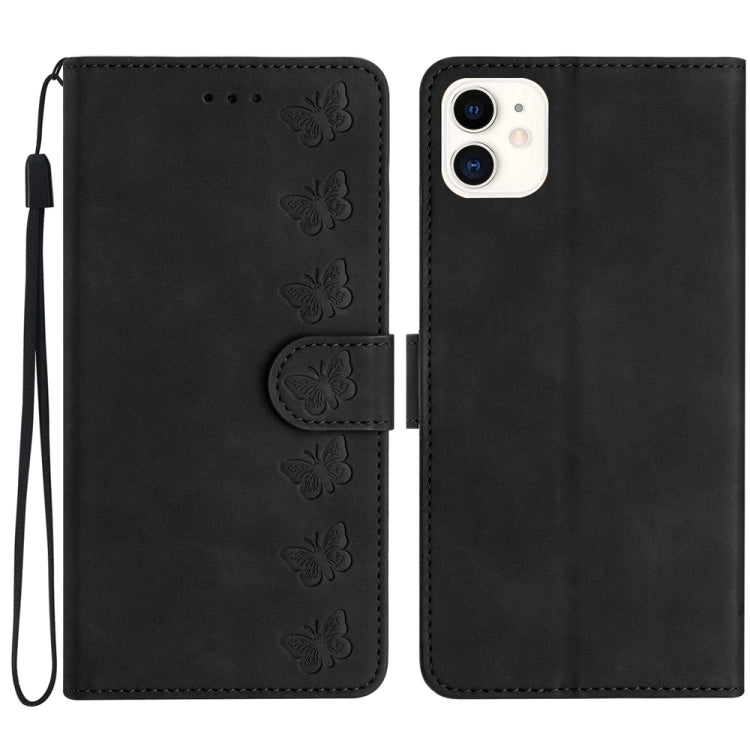 Seven Butterflies Embossed Leather Phone Case, For iPhone 13 mini, For iPhone 12, For iPhone 12 Pro Max, For iPhone 12 Pro